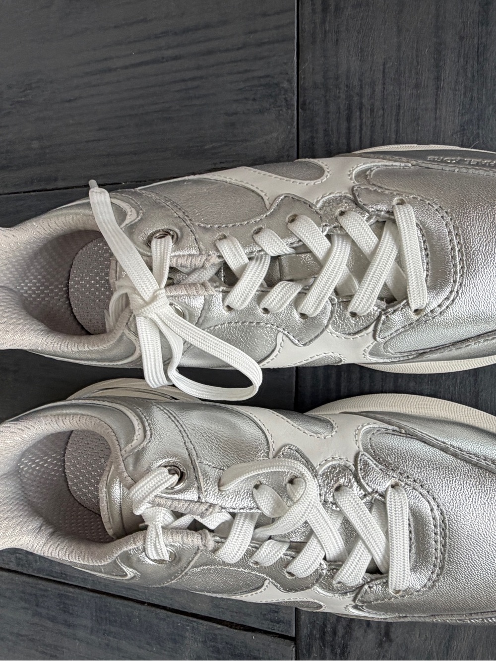 Michael Kors Metallic Silver Athletic Sneakers - Picture 2 of 5